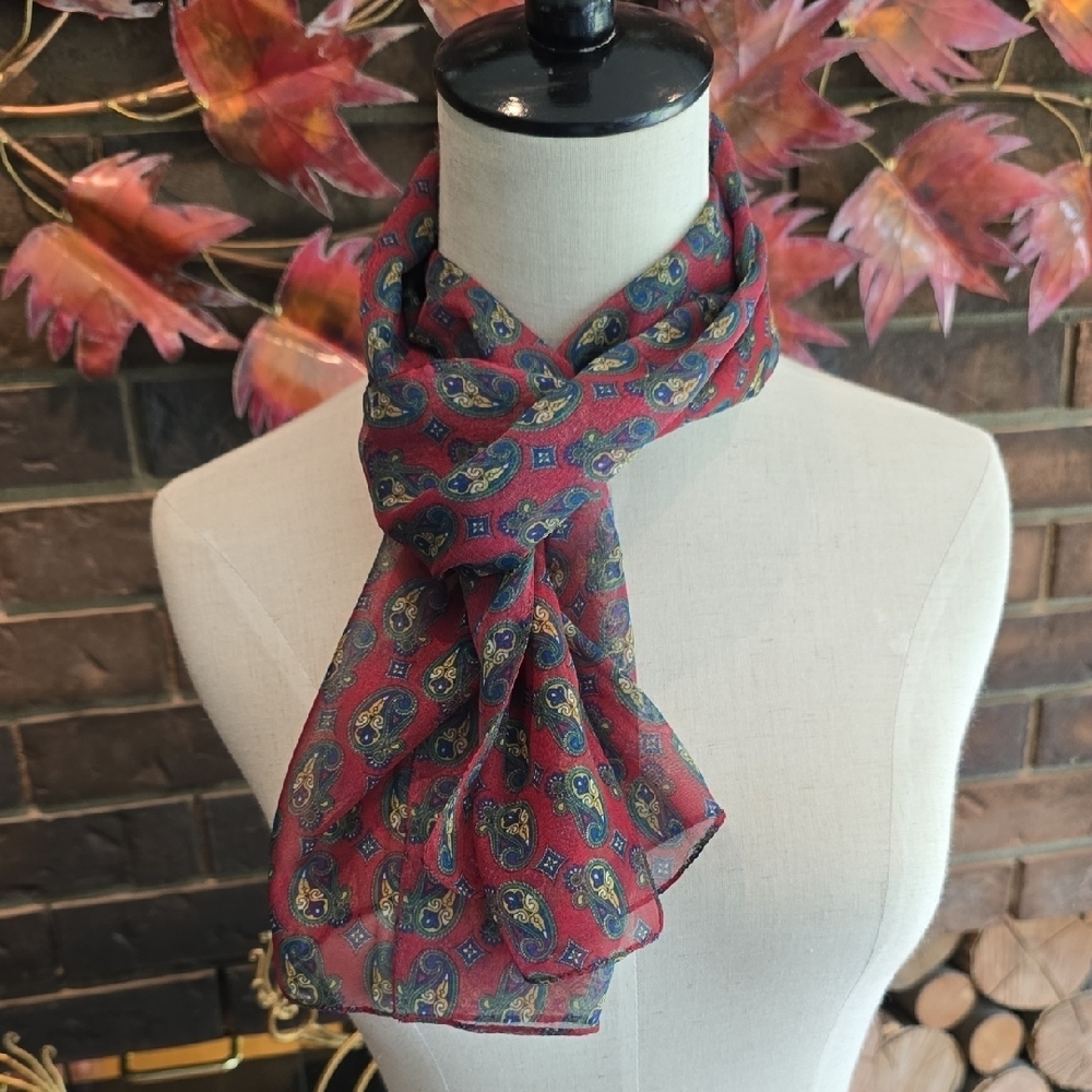 Vintage Red Paisley Scarf